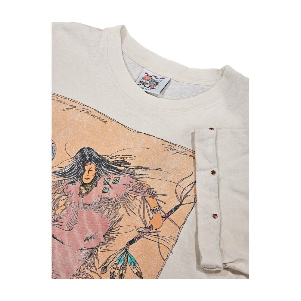 VTG Hazelwood Exclusive Dancing Princess Beaded Cuff Crew neck T-Shirt Women's L